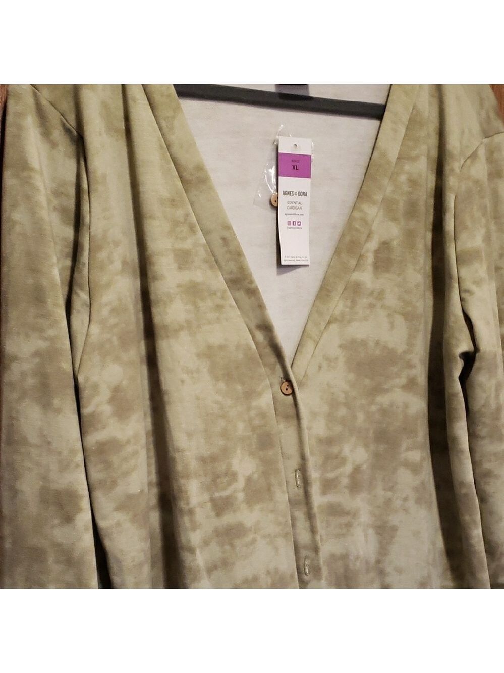 Agnes & Dora Olive Green Tie-Dye Cardigan - Picture 4 of 9